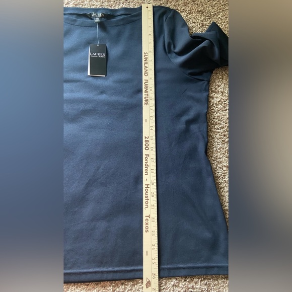 Lauren Ralph Lauren Stretch Cotton Boatneck Tee Lauren Navy Size XXL - Picture 14 of 14